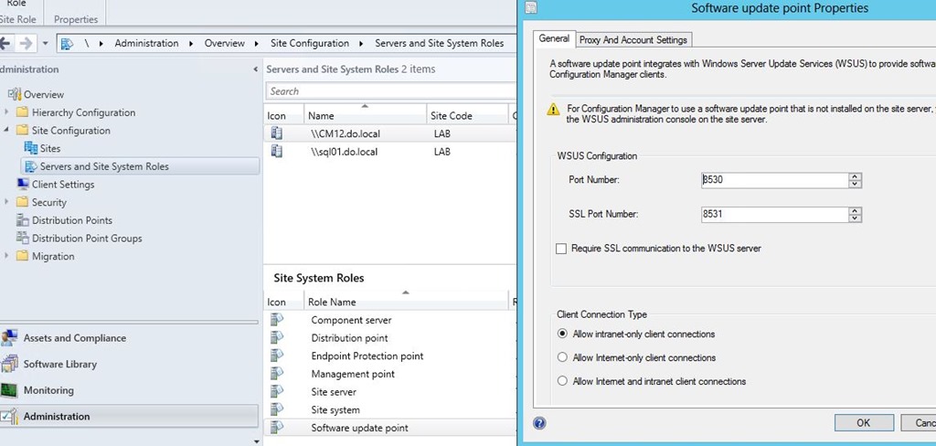 WSUS config