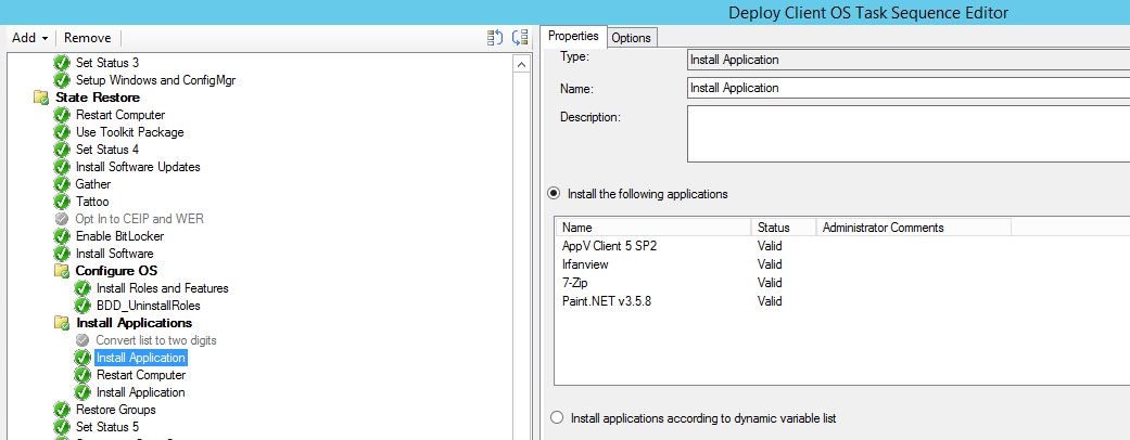 SCCM Task Sequence