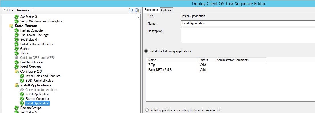 SCCM Task Sequence