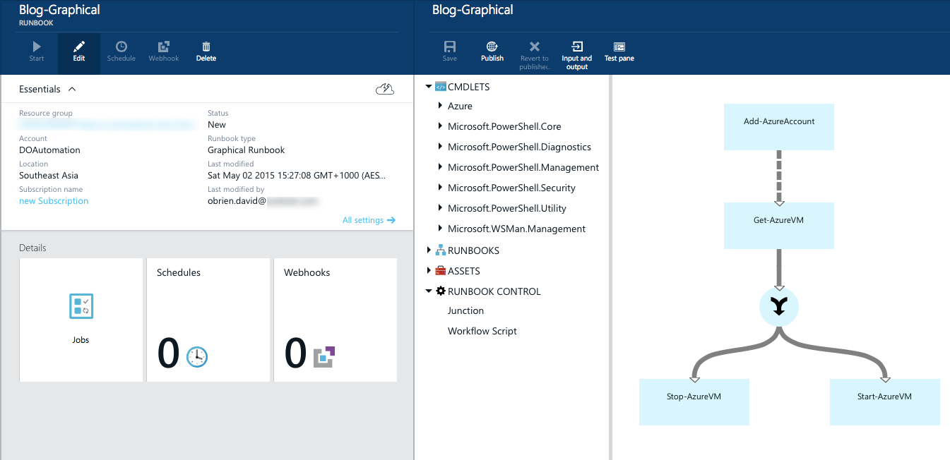 Azure Automation Graphical Runbook