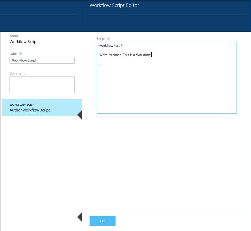 Azure Automation workflow