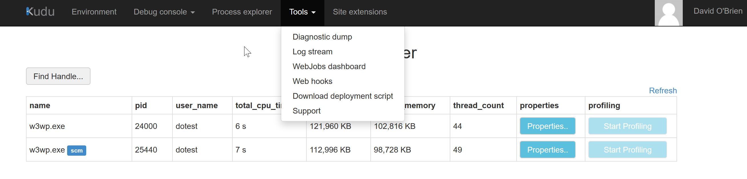 Azure Function KUDU Diagnostics