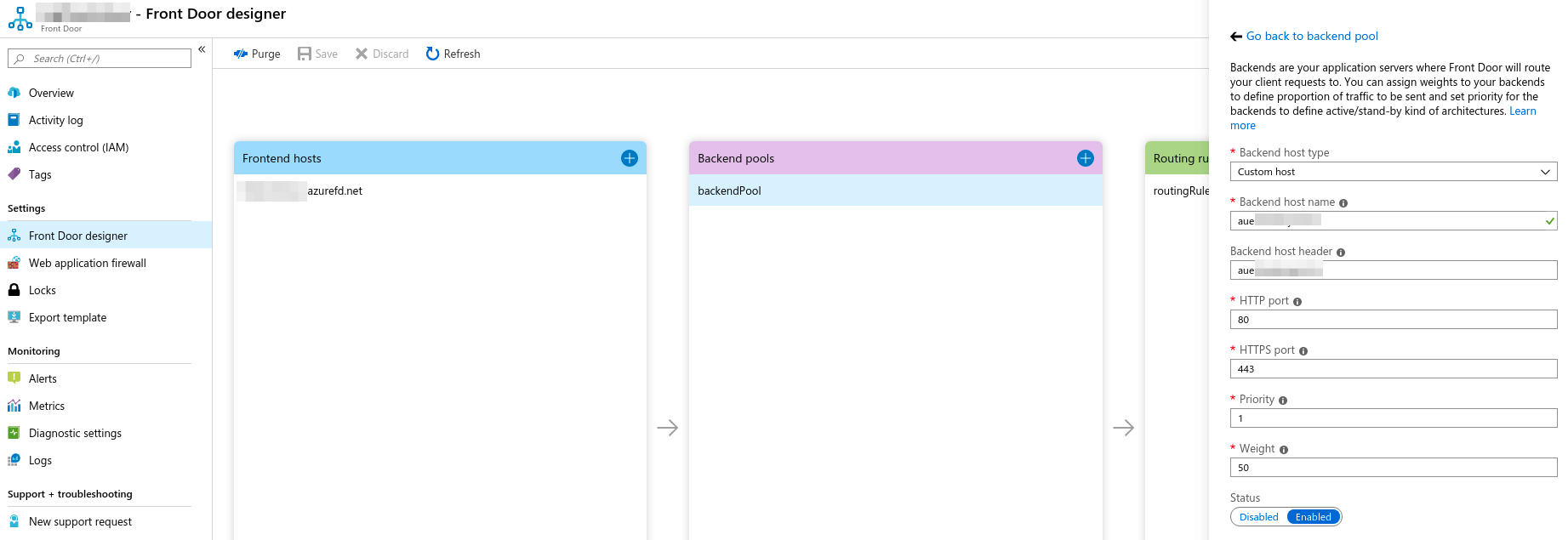 azure front door configuration